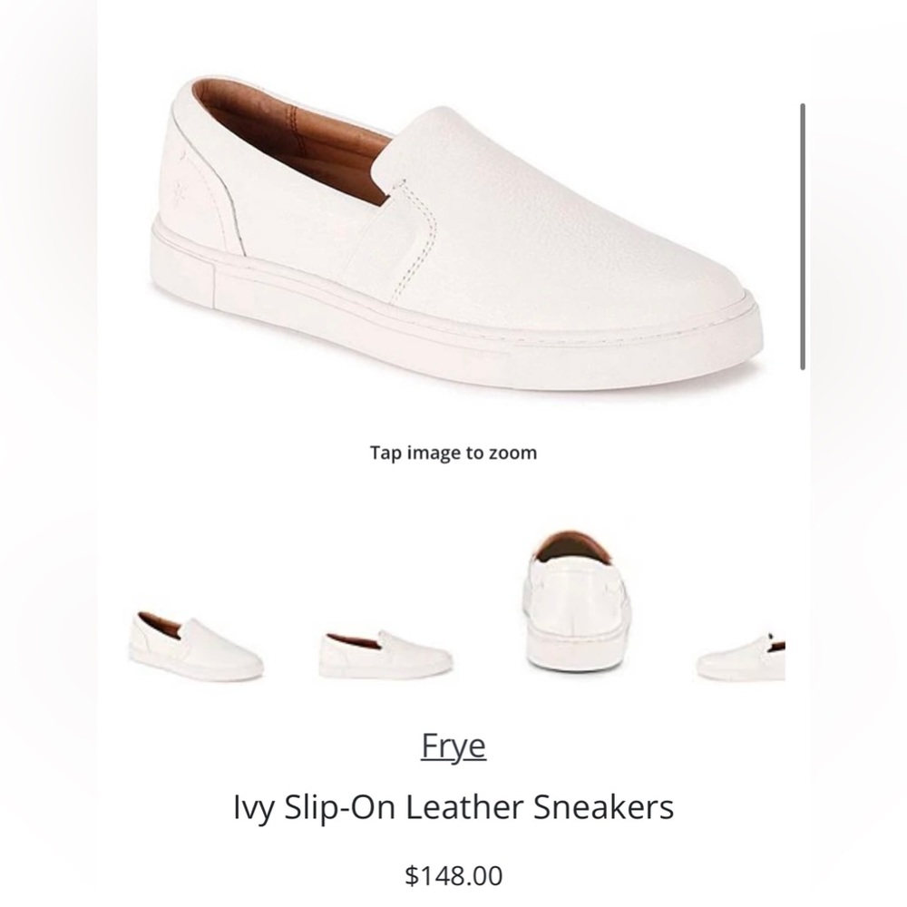 Frye Slip On Leather Sneakers! Worn once! Still in great condition!
